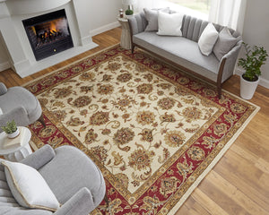 Feizy Rugs Wagner Hand Tufted Wool Oriental Rug - Durable, Stain-resistant Design Perfect For High-traffic Areas Tan,Gold,Red Wool Wgr8944fivyredf00