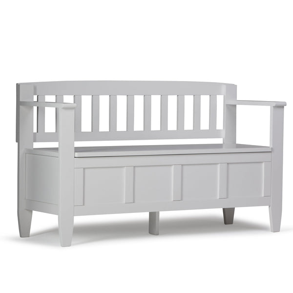 English Elm Brooklyn Entryway Storage Bench - Stylish Solid Pine Seating With Ample Storage For Modern Homes B136P158123