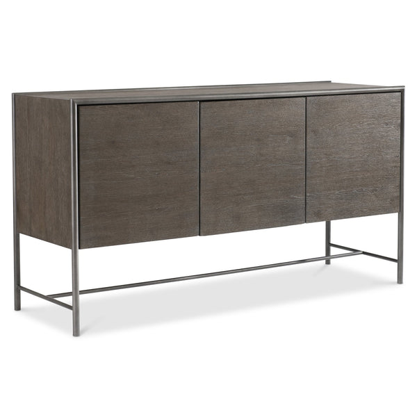 Bernhardt Bernhardt Outline Buffet With Wire-Brushed Oak, Textured Steel Frame, Soft-Close Drawers & Shelves 360135