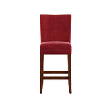 Homelegance By Top-Line Harmonn Classic Upholstered High Back Counter Height Chairs (Set of 2) Red Rubberwood