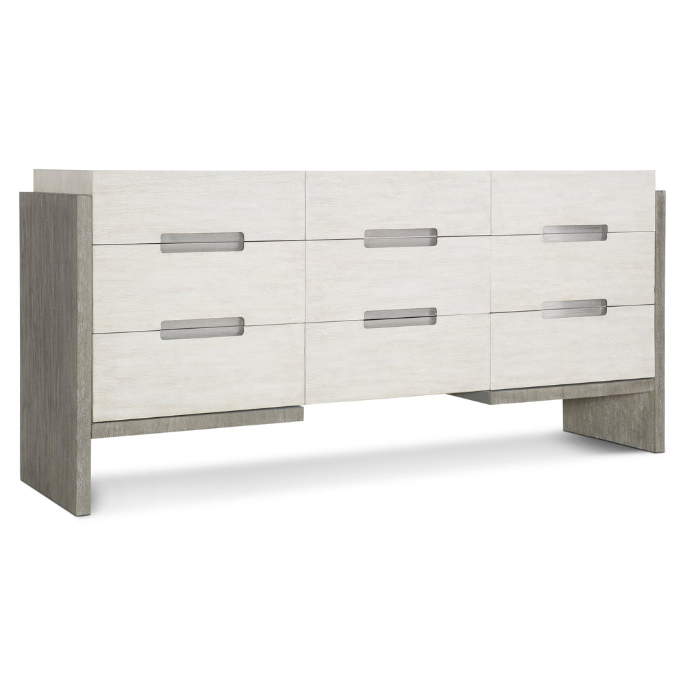 Bernhardt Bernhardt Cerused Acacia Nightstand With Soft-Closing Drawer, Usb Charging And Open Shelf Linen; Light Shale 72"W x 20"D x 34.25"H 306053