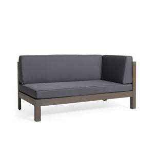 English Elm Brava Outdoor Acacia Corner Bench Set with Coffee Table for Patio Entertaining 57968.00DGY-64496.00GRY