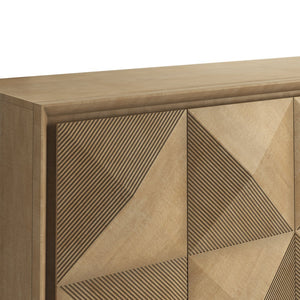 A.R.T. Furniture Loft Contemporary Buffet In Figured Maple - Stunning Design With Unique Patterned Doors For Storage Brown Material(S), Poplar,Rubberwood And Figured Maple Veneer 335250-1911