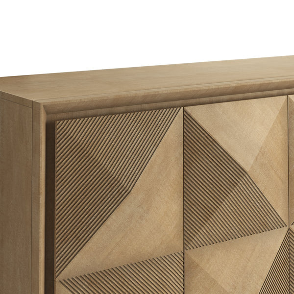 A.R.T. Furniture Loft Contemporary Buffet In Figured Maple - Stunning Design With Unique Patterned Doors For Storage Brown Material(S), Poplar,Rubberwood And Figured Maple Veneer 335250-1911