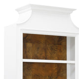 Open Storage 3 Shelf Bookcase with Natural Wood Back Panel White with Chalky White Rub thru finish P301502 Pulaski Furniture