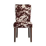 Homelegance By Top-Line Chayce Cowhide Parsons Dining Chairs (Set of 2) Brown Fabric