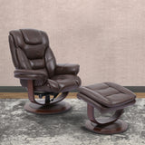 Parker House Parker Living Monarch - Robust Manual Reclining Swivel Chair and Ottoman Robust Top Grain Leather with Match (X) MMON#212S-ROB