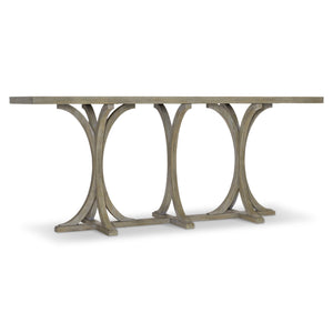 Bernhardt Bernhardt Albion Console Table In Soft Pewter White Oak — Sculptural 74" Entryway Centerpiece 311912