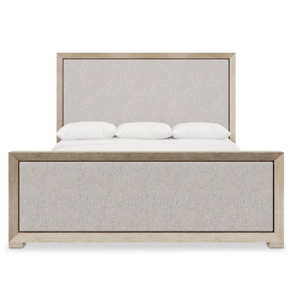 Bernhardt Bernhardt Prado King Panel Bed — Rustic-Modern Tawny Wood With Upholstered Panels, Durable Support K1890