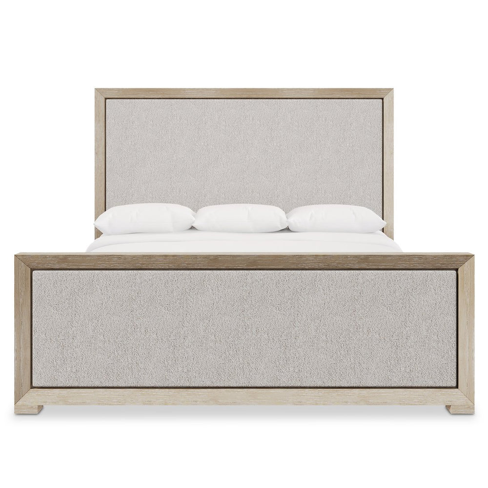 Bernhardt Bernhardt Prado Queen Panel Bed In Tawny Wood With Upholstered Insets — Rustic Modern, Durable Support K1891