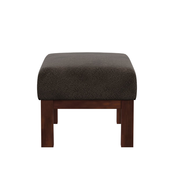 Homelegance By Top-Line Parcell Mission-Style Dark Oak Finish Wood Ottoman Dark Brown Wood