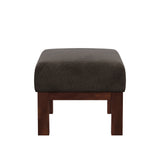 Homelegance By Top-Line Parcell Mission-Style Dark Oak Finish Wood Ottoman Dark Brown Wood