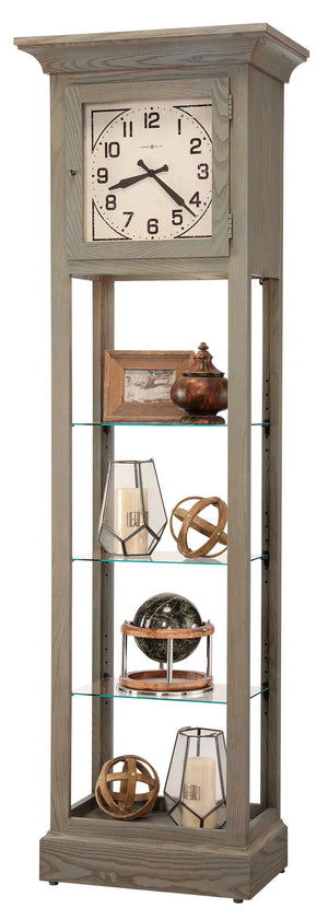 Hekman Furniture 611296 Marcella Floor Clock - Elegant Seaside Gray Grandfather Clock With Adjustable Shelves & Chimes Seaside Grey Marcella Grandfather Clock 611296