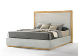 VIG Furniture Nova Domus Santa Barbara - Modern Grey Fabric + Natural Bed VGMABR-152-BED