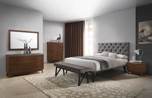 VIG Furniture Eastern King Modrest Gibson Modern Grey & Walnut Bedroom Set VGMABR-54-BR-52-SET-EK