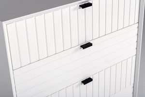VIG Furniture Valencia White Chest With 5 Spacious Drawers, Matte Textured Fronts & Black Metal Legs For Modern Bedrooms VGMABR-76-CHEST