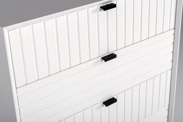VIG Furniture Valencia White Chest With 5 Spacious Drawers, Matte Textured Fronts & Black Metal Legs For Modern Bedrooms VGMABR-76-CHEST