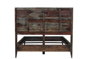 Porter Designs Porter Fall River King Bed – Luxurious Solid Sheesham Wood In Elegant Gray Finish For Timeless Style Gray Wood 04-117-17-4482-kit