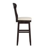 Homelegance By Top-Line Juliette Napoleon Back Wood Swivel Bar Stool Black Rubberwood