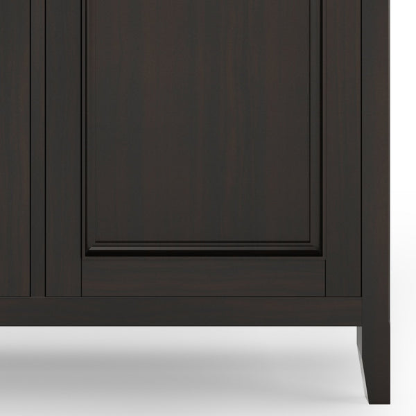 English Elm Amherst Wide 3-Door Storage Cabinet - Handcrafted Hickory Brown With Adjustable Shelves & Style B136P158350