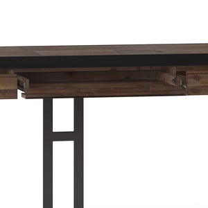 English Elm Erina Large Rustic Desk - Handcrafted Acacia With Sturdy Metal Frame & Flip-Down Keyboard Tray B136P158629