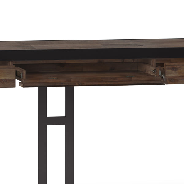 English Elm Erina Large Rustic Desk - Handcrafted Acacia With Sturdy Metal Frame & Flip-Down Keyboard Tray B136P158629