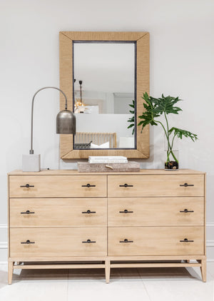 A.R.T. Furniture Frame Dresser - Elegant Six Drawer Chest In Chestnut Finish With Soft-close Glides & Cedar Lining Light Brown Ash & Poplar Solid,Plank,Effect Flakey & Quarter,Sawn Oak Veneer,Metal 278131-2335