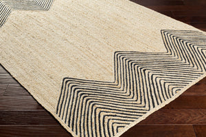 Surya Bryant Handmade Jute Area Rug 2' X 3' – Durable, Unique Global Style For Your Home Décor! Black Jute Bra2400-268