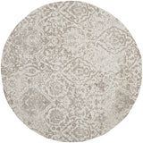 Nourison Damask DAS06 Machine Made Power-loomed Borderless Design Indoor Only Farmhouse Vintage Rug Ivory, White 100% Polyester 99446816252