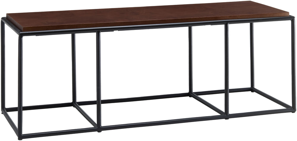 Surya Brax Coffee Table - Stylish 18"H X 50"W X 18"D Mango Wood & Iron Design For Chic Living Spaces Top, Brown,Base, Black Acacia,Iron Brax003-185018