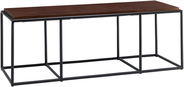 Surya Brax Coffee Table - Stylish 18"H X 50"W X 18"D Mango Wood & Iron Design For Chic Living Spaces Top, Brown,Base, Black Acacia,Iron Brax003-185018