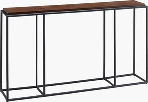 Surya Brax Console Table - 30"H X 54"W Mango Wood & Iron, Stylish Home Accent For Elegance & Function Top, Brown,Base, Black Acacia,Iron Brax004-305411