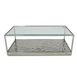 VIG Furniture Modrest Braxton - Contemporary Clear Wave Glass Coffee Table VGGMCT-1676-CT