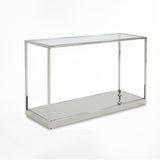 VIG Furniture Modrest Braxton - Contemporary Clear Wave Glass Console Table VGGMST-1676-CON