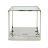 Modrest Braxton - Contemporary Clear Wave Glass End Table