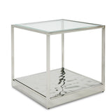 VIG Furniture Modrest Braxton - Contemporary Clear Wave Glass End Table VGGMET-1676-ET