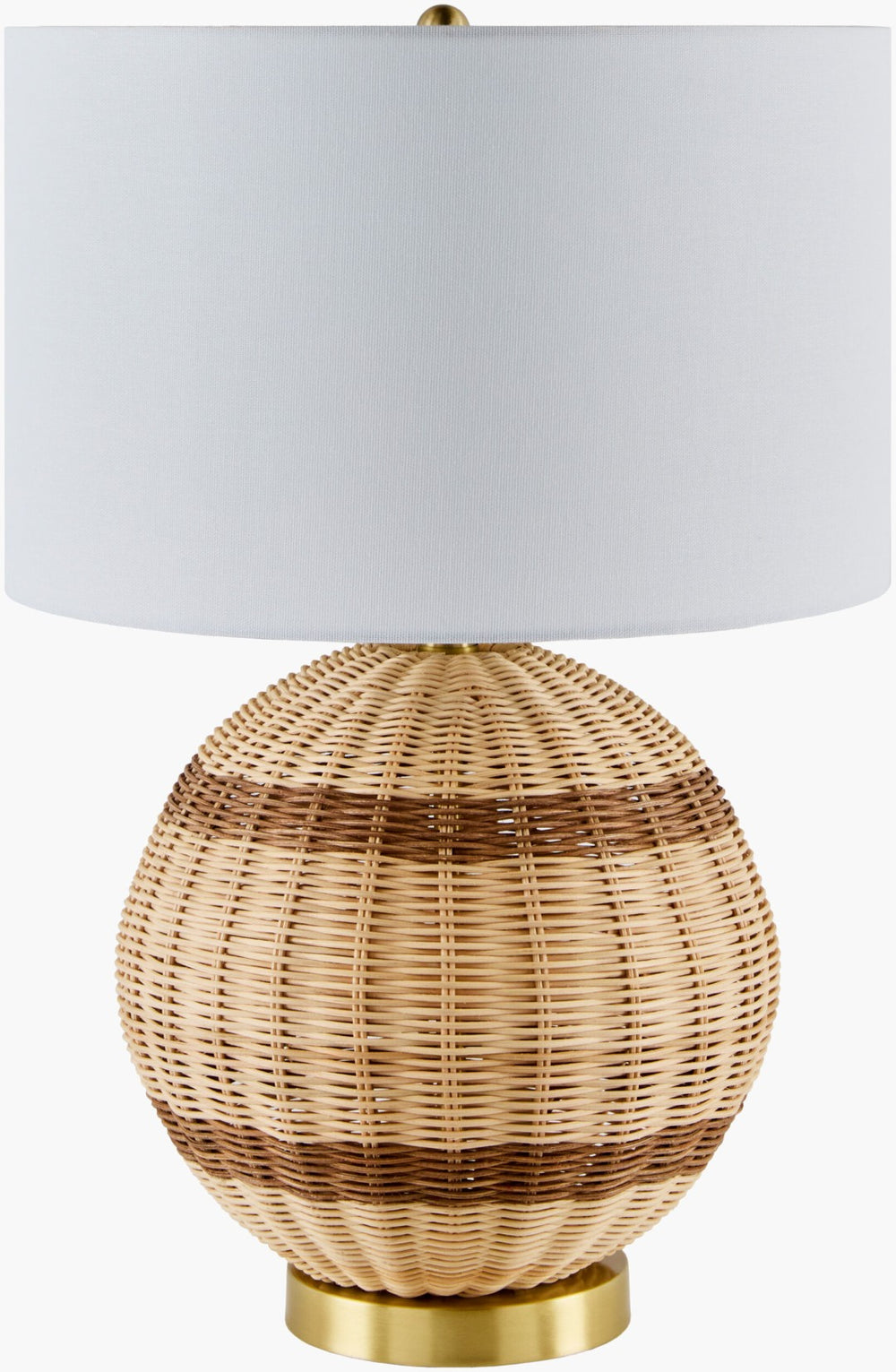 Livabliss Briec Woven Rattan and Iron Table Lamp with Linen Shade for Warm Ambient Glow BRC-002