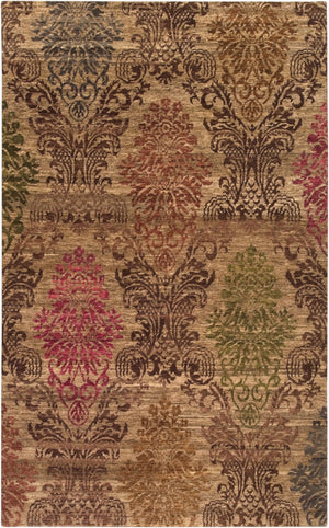 Surya Brocade Brc-1000 2' X 3' Luxurious Handmade New Zealand Wool Rug - Elegant Artisan Craftsmanship Brown Nz Wool Brc1000-23