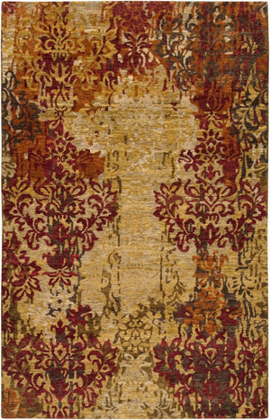 Surya Brocade Brc-1000 2' X 3' Luxurious Handmade New Zealand Wool Rug - Elegant Artisan Craftsmanship Tan Nz Wool Brc1002-913