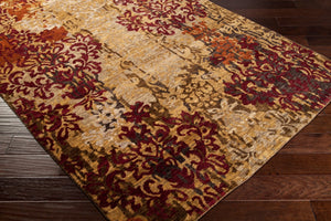Surya Brocade Brc-1000 2' X 3' Luxurious Handmade New Zealand Wool Rug - Elegant Artisan Craftsmanship Tan Nz Wool Brc1002-913