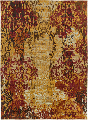 Surya Brocade Brc-1000 2' X 3' Luxurious Handmade New Zealand Wool Rug - Elegant Artisan Craftsmanship Tan Nz Wool Brc1002-811