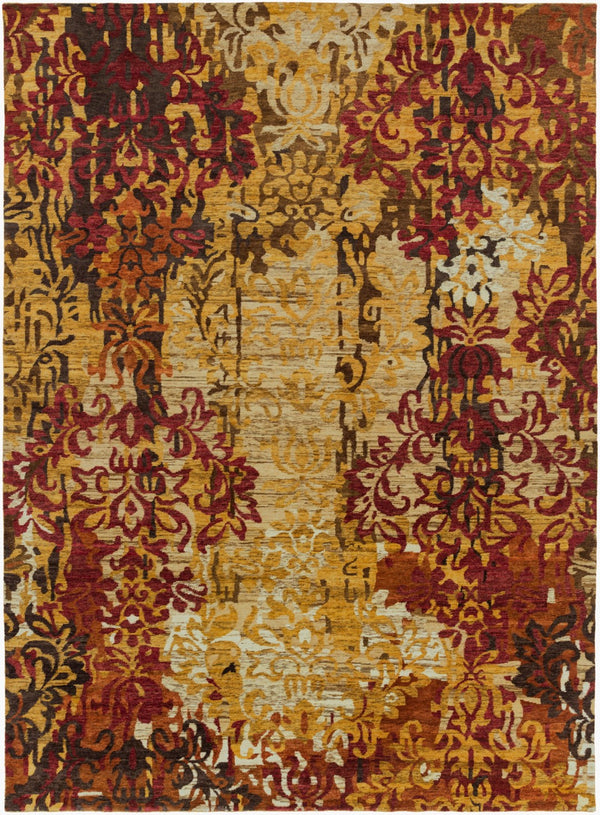 Surya Brocade Brc-1000 2' X 3' Luxurious Handmade New Zealand Wool Rug - Elegant Artisan Craftsmanship Tan Nz Wool Brc1002-811