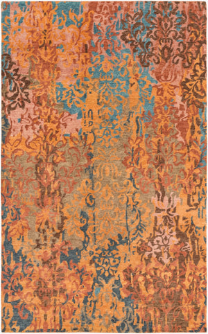 Surya Brocade Brc-1000 2' X 3' Luxurious Handmade New Zealand Wool Rug - Elegant Artisan Craftsmanship Rust Nz Wool Brc1009-58