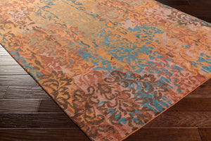 Surya Brocade Brc-1000 2' X 3' Luxurious Handmade New Zealand Wool Rug - Elegant Artisan Craftsmanship Rust Nz Wool Brc1009-58