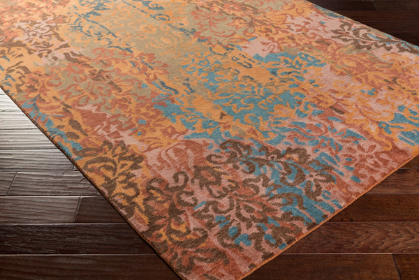 Surya Brocade Brc-1000 2' X 3' Luxurious Handmade New Zealand Wool Rug - Elegant Artisan Craftsmanship Rust Nz Wool Brc1009-58
