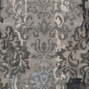 Surya Brocade Brc-1000 2' X 3' Luxurious Handmade New Zealand Wool Rug - Elegant Artisan Craftsmanship Charcoal Nz Wool Brc1010-58