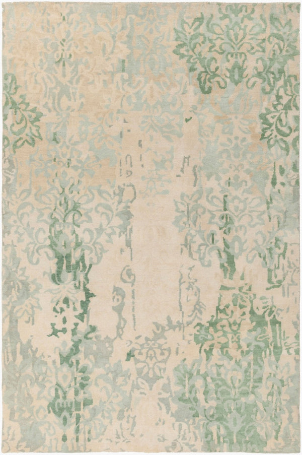 Surya Brocade Hand Knotted New Zealand Wool Area Rug Geometric Low Pile Living Room BRC1012-58