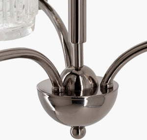 Surya Bardsley Chandelier 19"L X 19"W X 17"H - Elegant Metal & Glass Lighting Fixture For Home Décor Fixture, Metallic ,Nickel Iron,Glass Brd-001