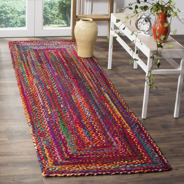 Safavieh Braided 210 Hand Woven  Rug Red / Multi BRD210A-9SQ