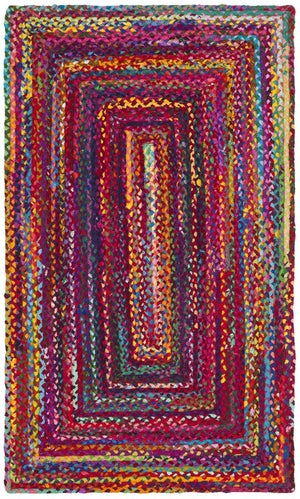 Safavieh Braided 210 Hand Woven  Rug Red / Multi BRD210A-9SQ